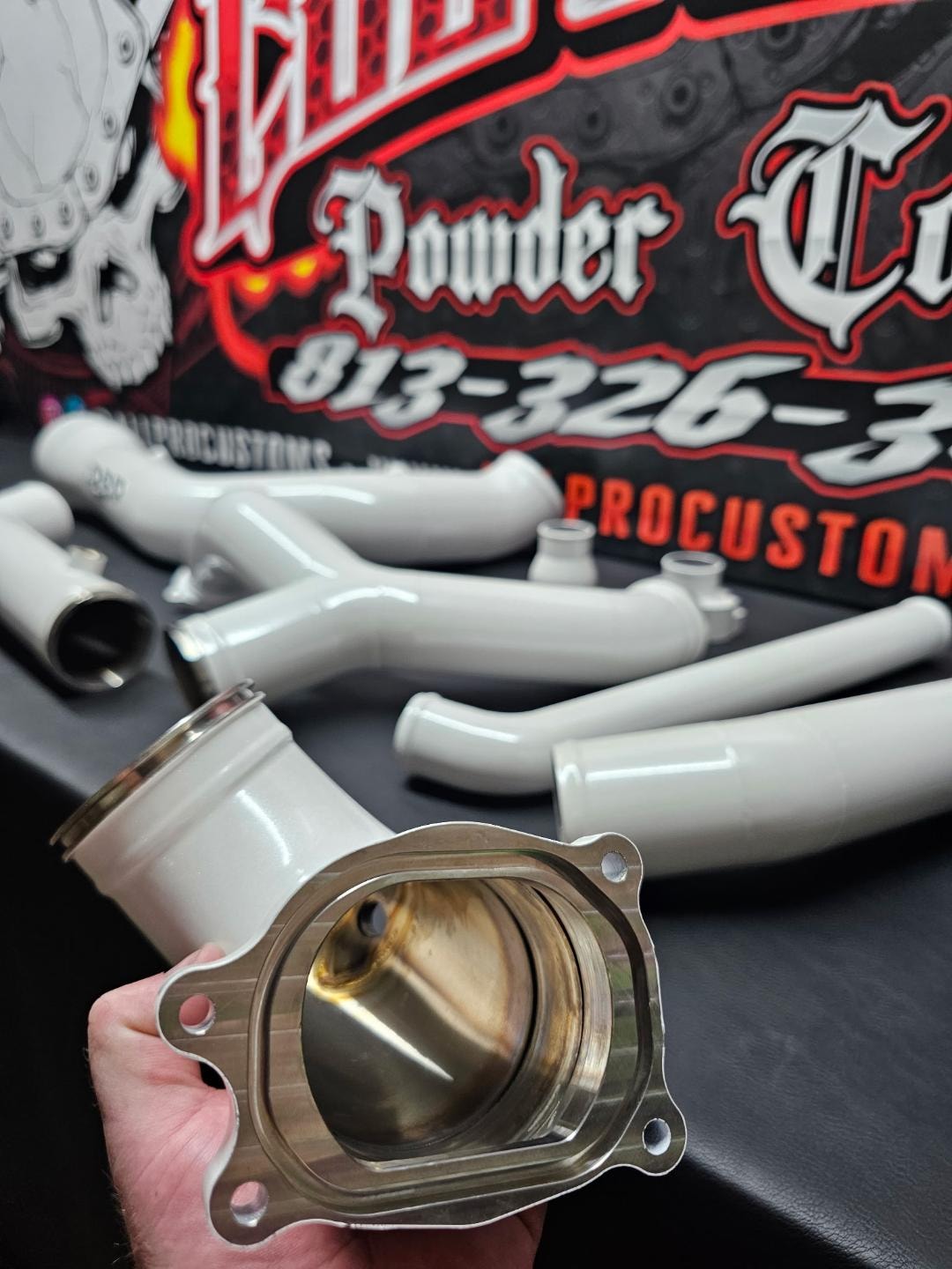 White ceramic exhaust pipes