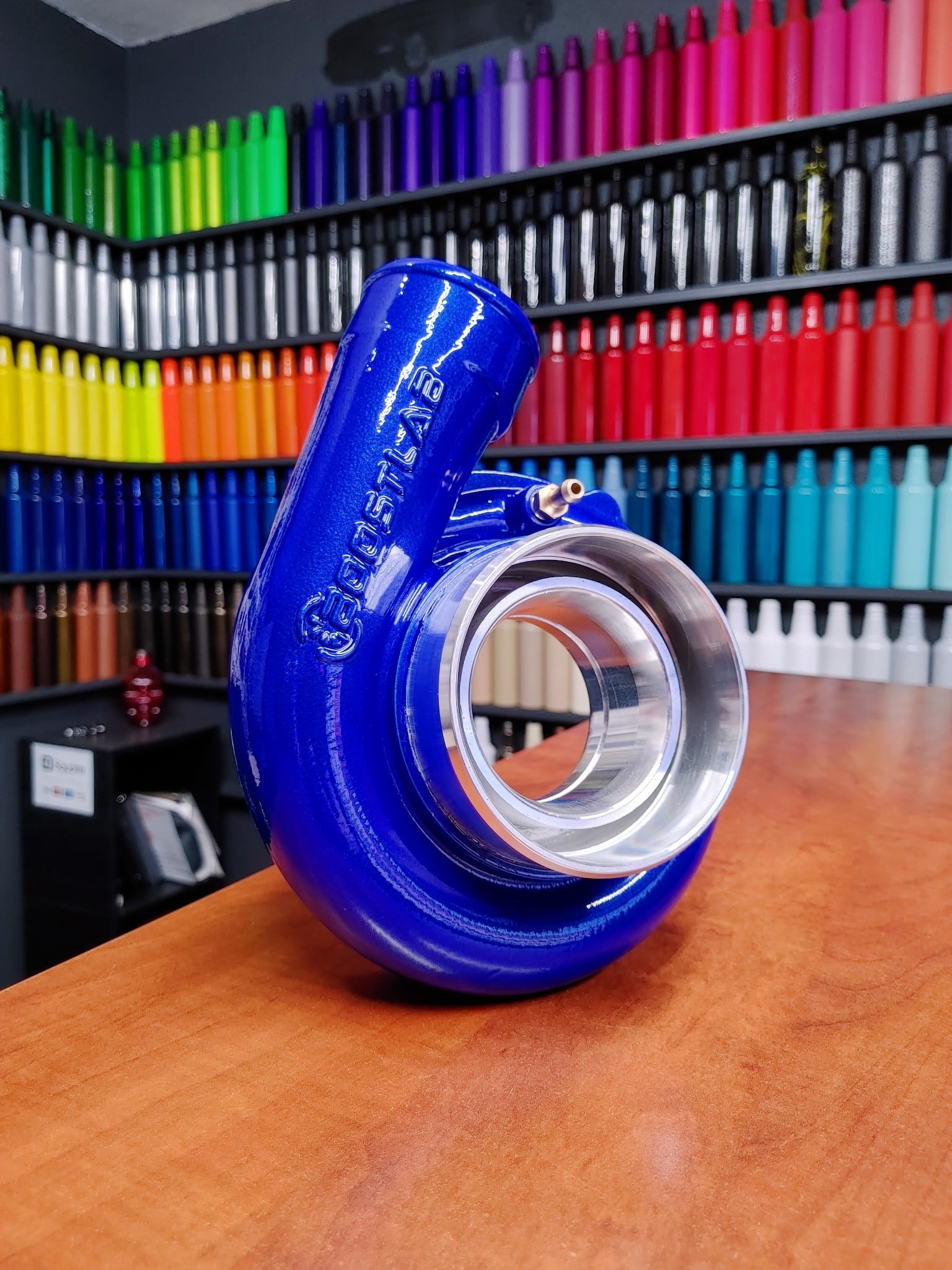 Blue turbo housing