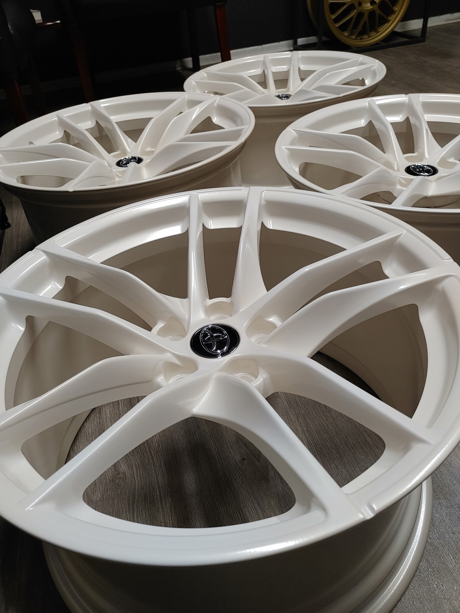 Gloss white Toyota wheels
