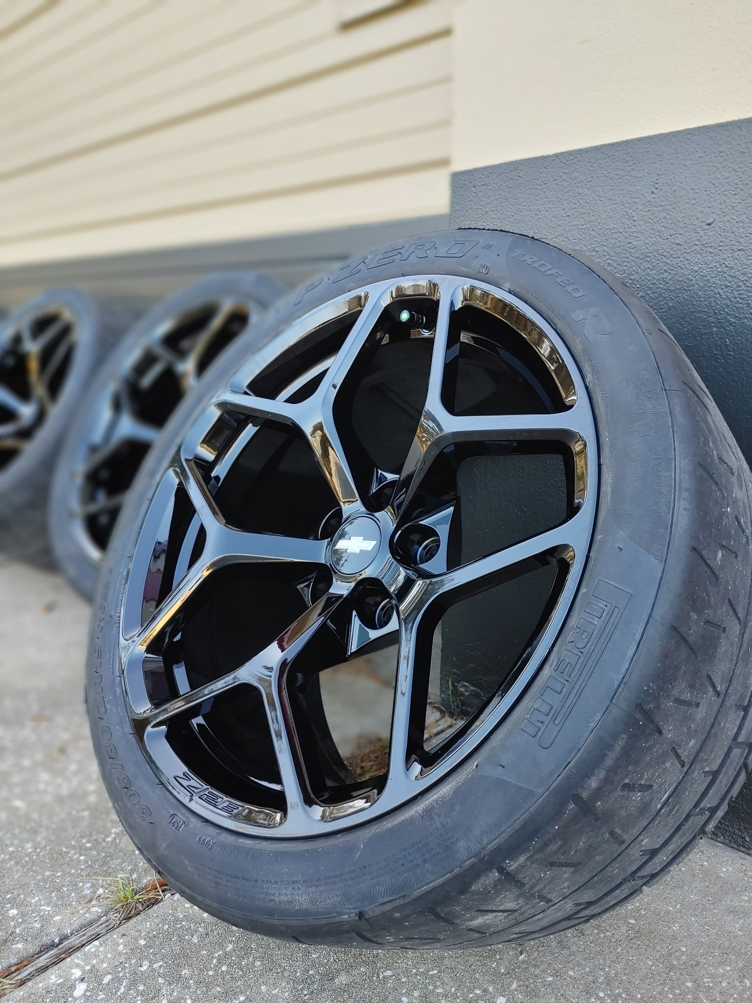 Chrome Chevy wheel set